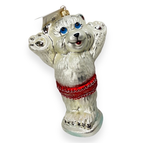 Christopher Radko Large Polar Bear‎ Blown Glass Christmas Ornament - Picture 2 of 7